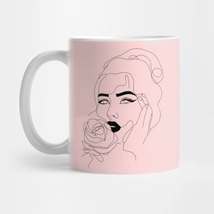 Beautiful line art drawing illustration woman Mug